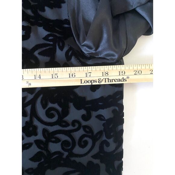 Diane Von Furstenberg Burnout Black Sheer Baroque Fairy Goth Silk Blouse Sz S - Picture 8 of 11